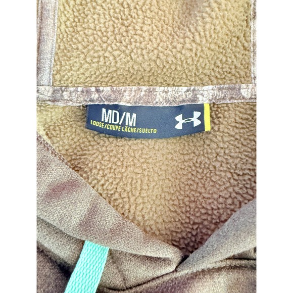 Under Armour Men's Loose Fit Hoodie Moss Green Tree Logo Size Medium - Picture 5 of 8